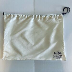 Coach Authentic Sateen Dust Bag With Drawstring Cream 15 X 20
